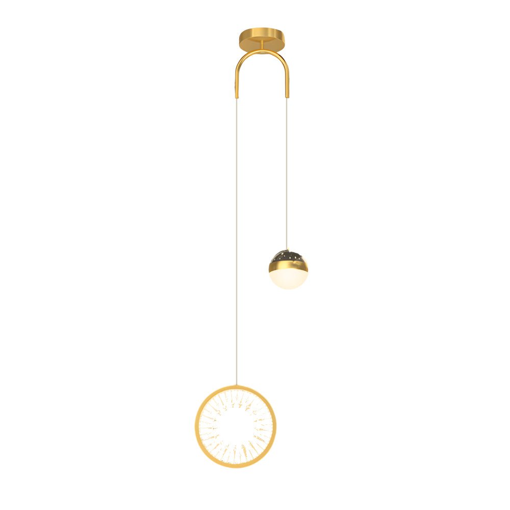 Modern Starry Projection LED Pendant Light Nordic 3 Step Dimming Hanging Ceiling Lamp for Bedroom Bar