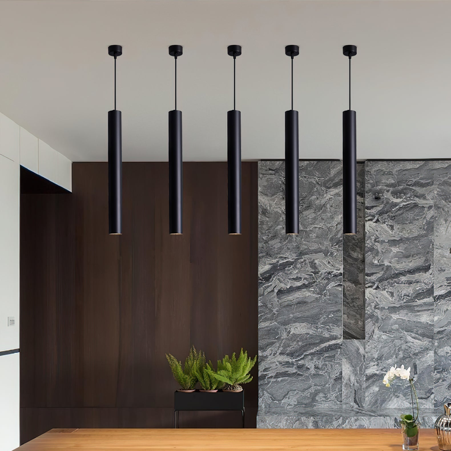Modern Streamline Cylinder LED Pendant Light for Kitchen Island and Dining Room Minimalist Hanging Lamp
