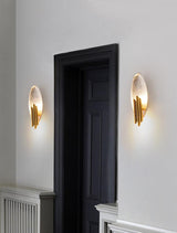 Modern Structured Metal Bracket Wall Sconce for Bedroom and Bathroom Lighting