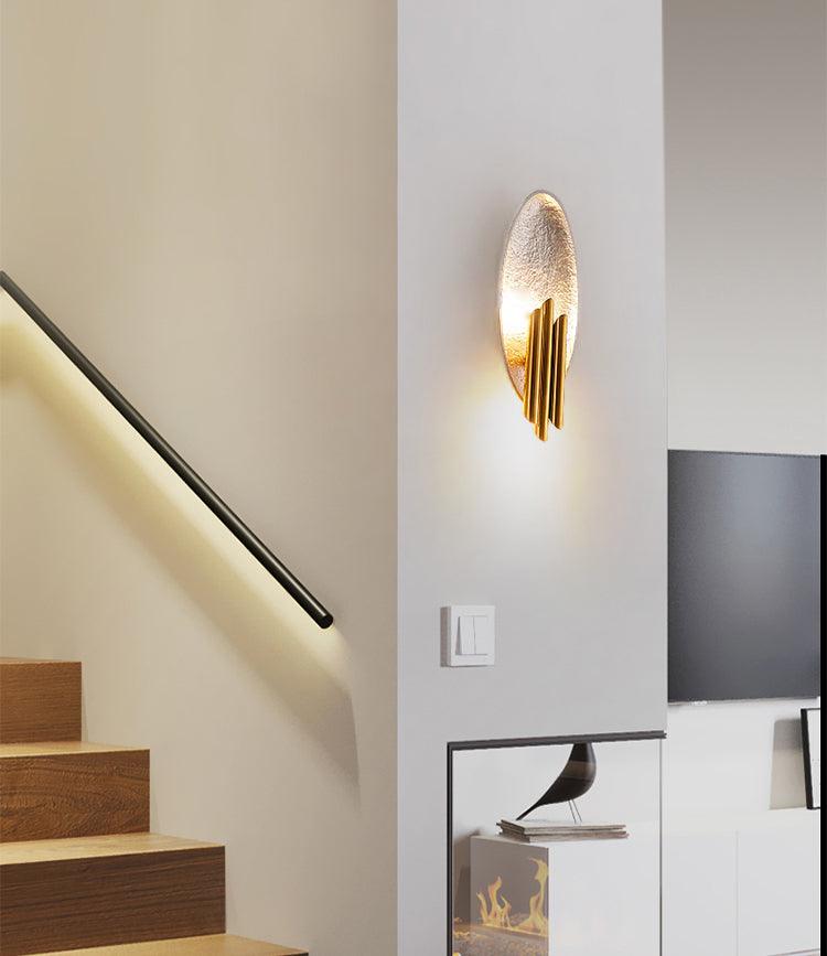 Modern Structured Metal Bracket Wall Sconce for Bedroom and Bathroom Lighting