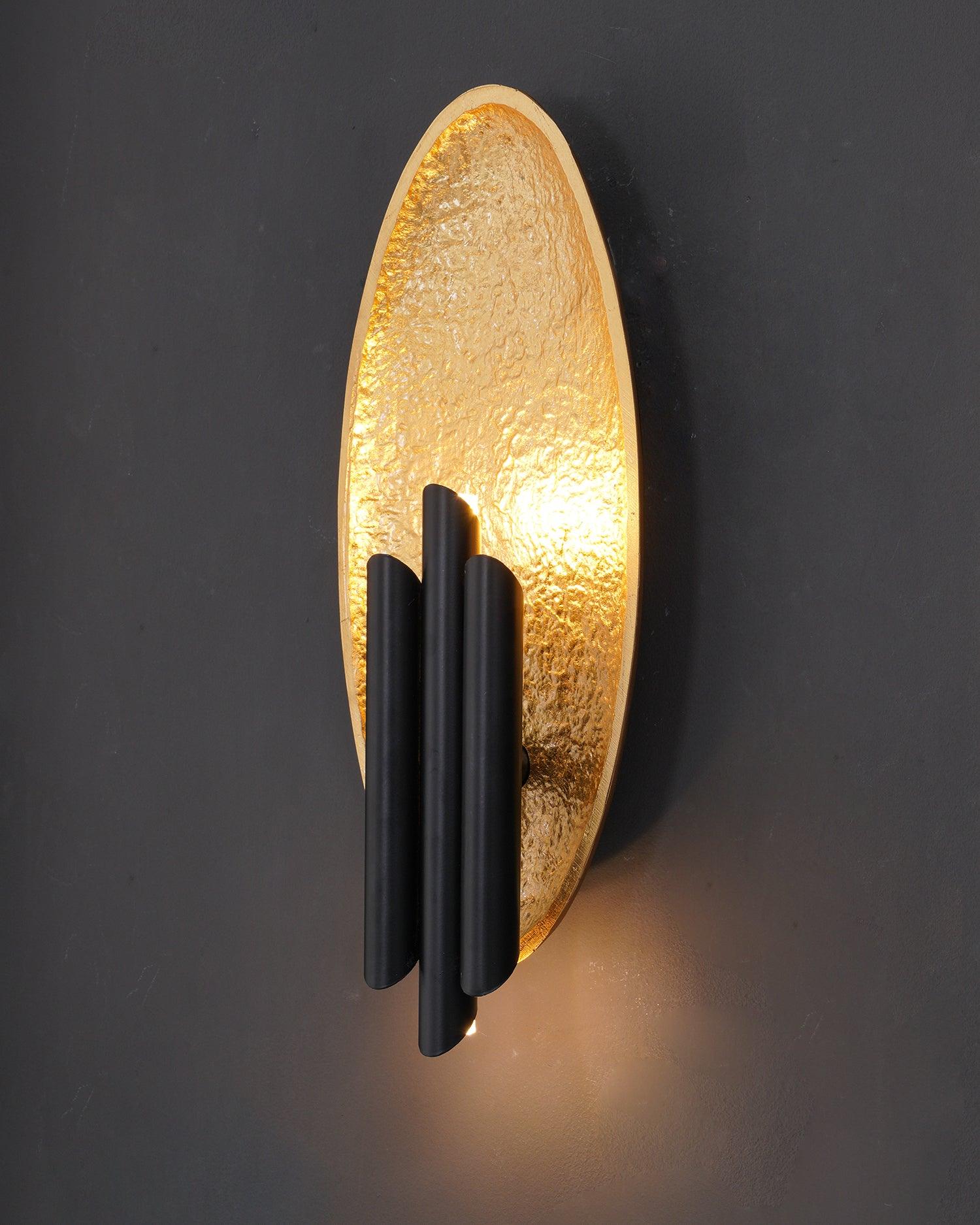 Modern Structured Metal Bracket Wall Sconce for Bedroom and Bathroom Lighting