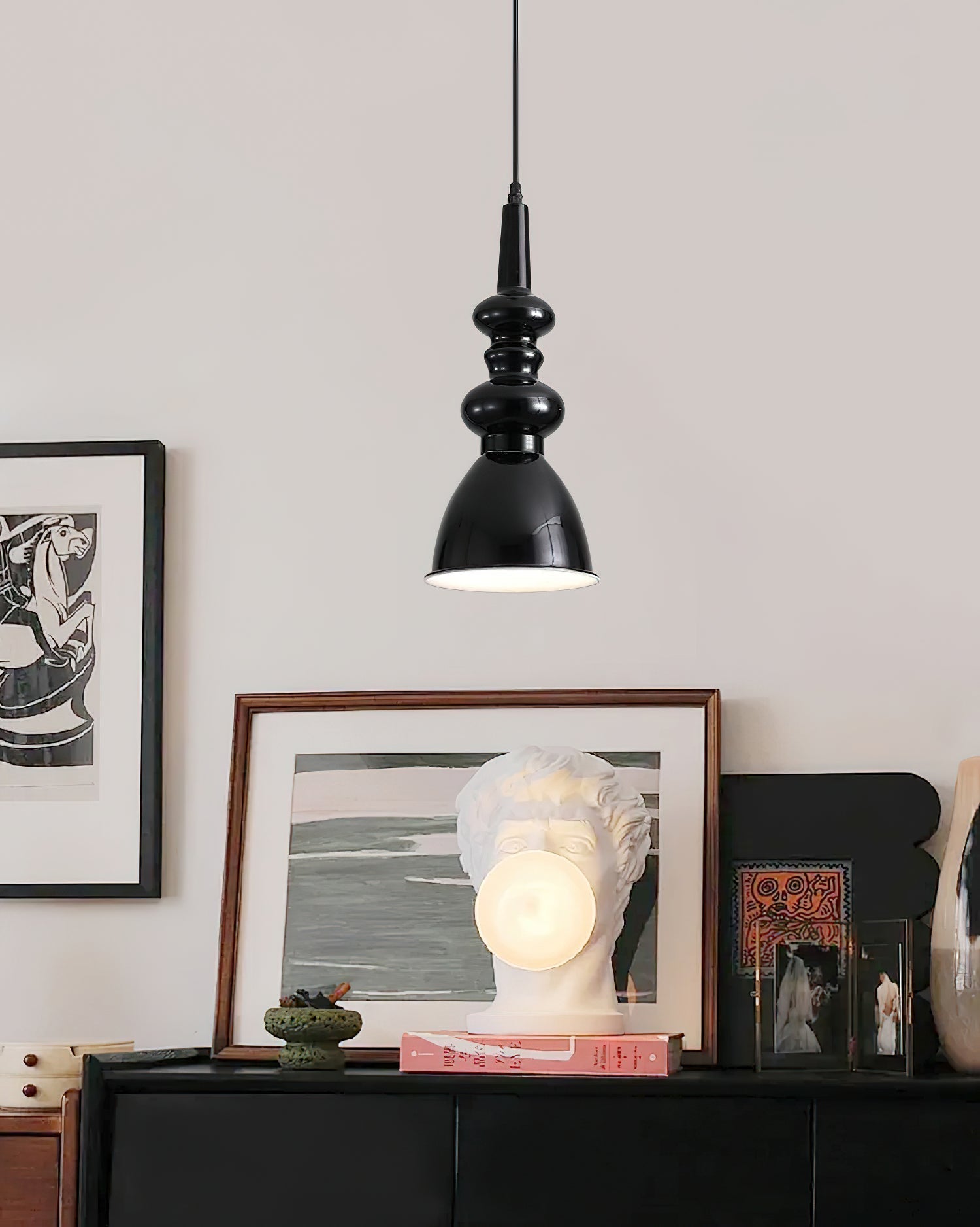 Modern Svelte Undulating Metal Pendant Light for Contemporary Dining and Foyer
