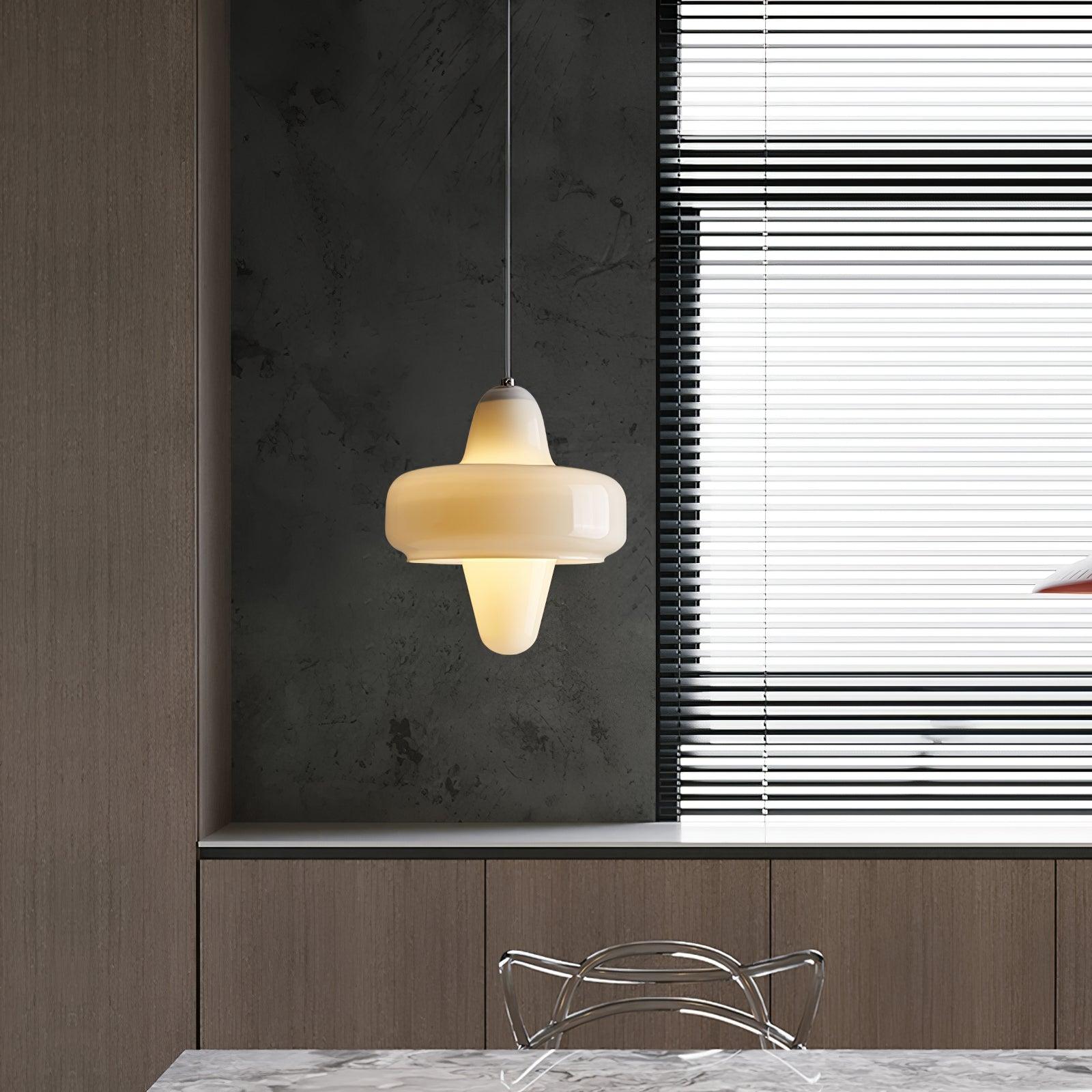 Modern Swan Glass Pendant Light with Ballerina Inspired Tutu Design and Chrome Finish