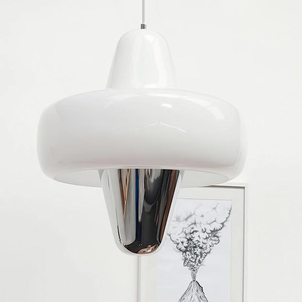 Modern Swan Glass Pendant Light with Ballerina Inspired Tutu Design and Chrome Finish