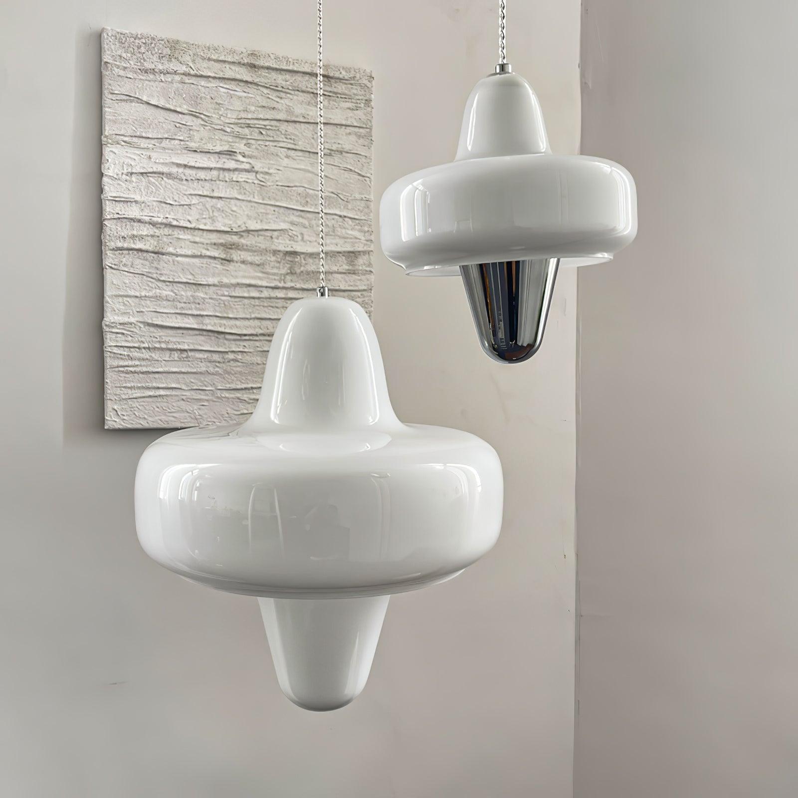 Modern Swan Glass Pendant Light with Ballerina Inspired Tutu Design and Chrome Finish