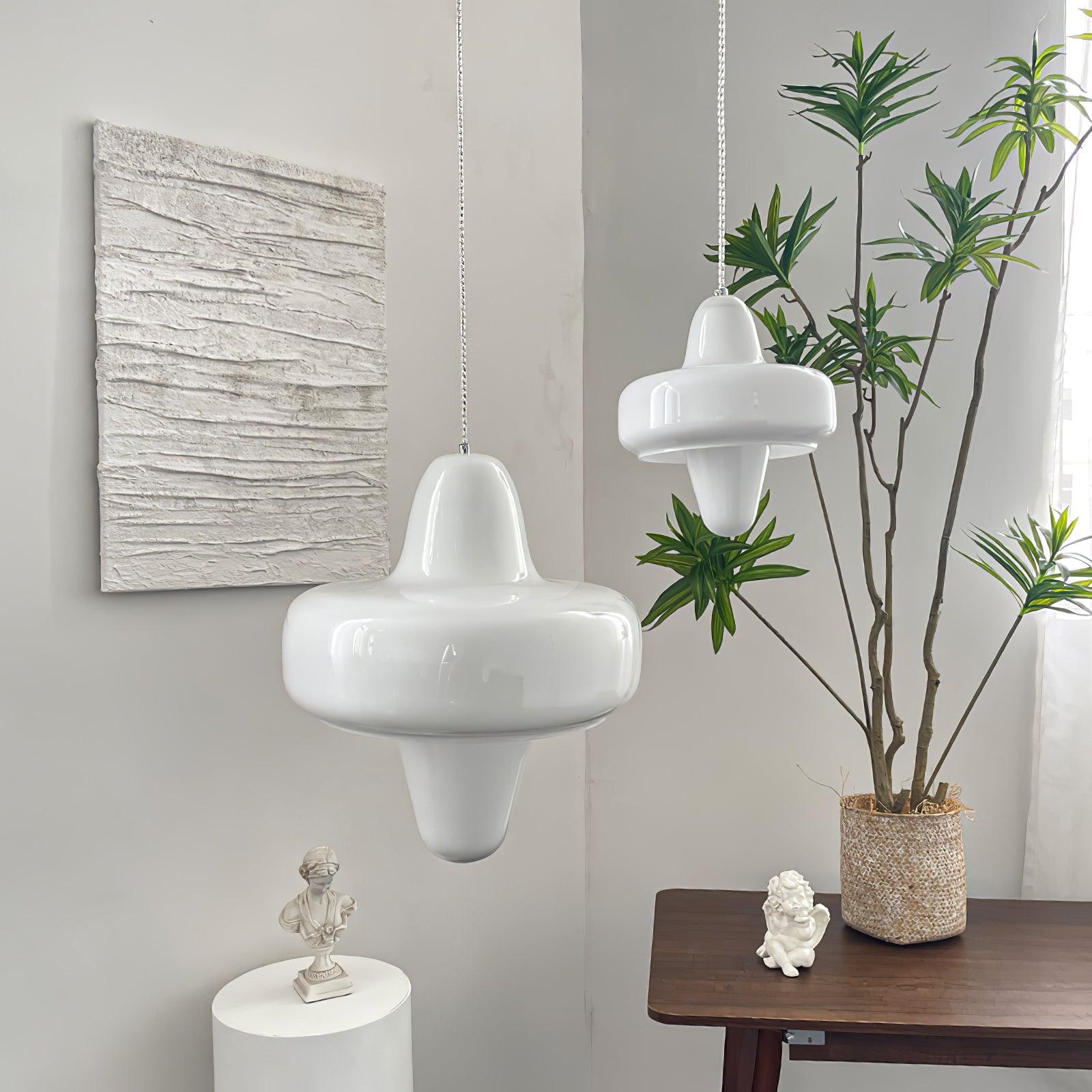 Modern Swan Glass Pendant Light with Ballerina Inspired Tutu Design and Chrome Finish