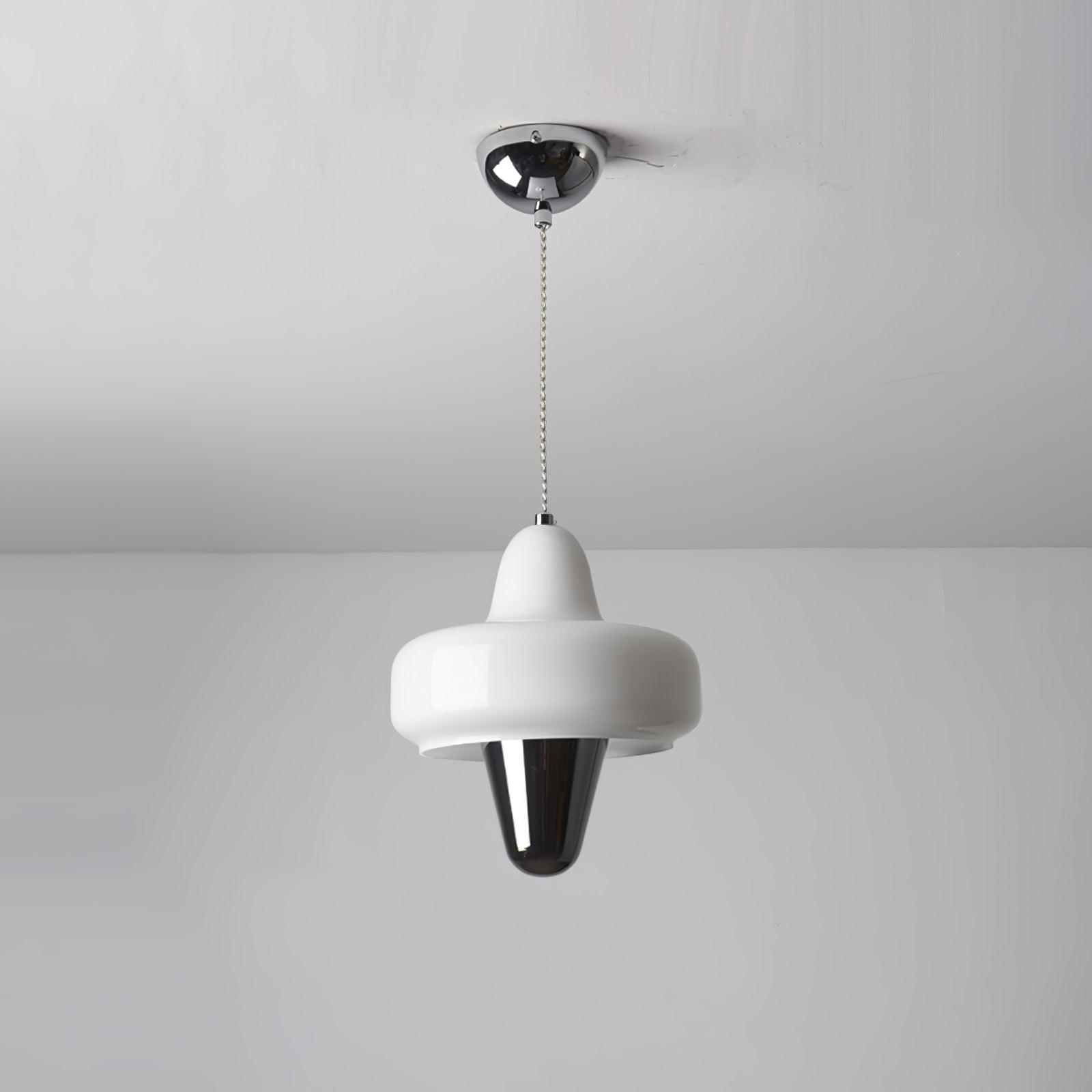 Modern Swan Glass Pendant Light with Ballerina Inspired Tutu Design and Chrome Finish