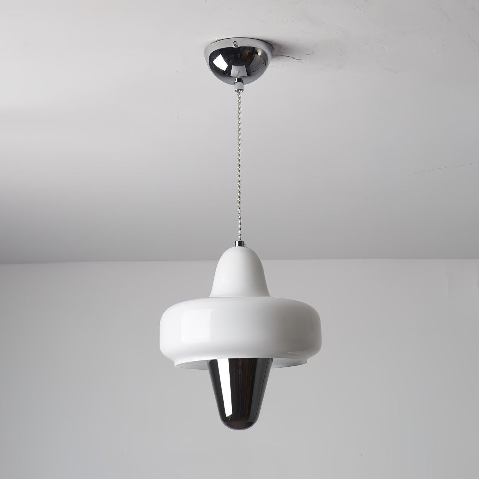 Modern Swan Glass Pendant Light with Ballerina Inspired Tutu Design and Chrome Finish