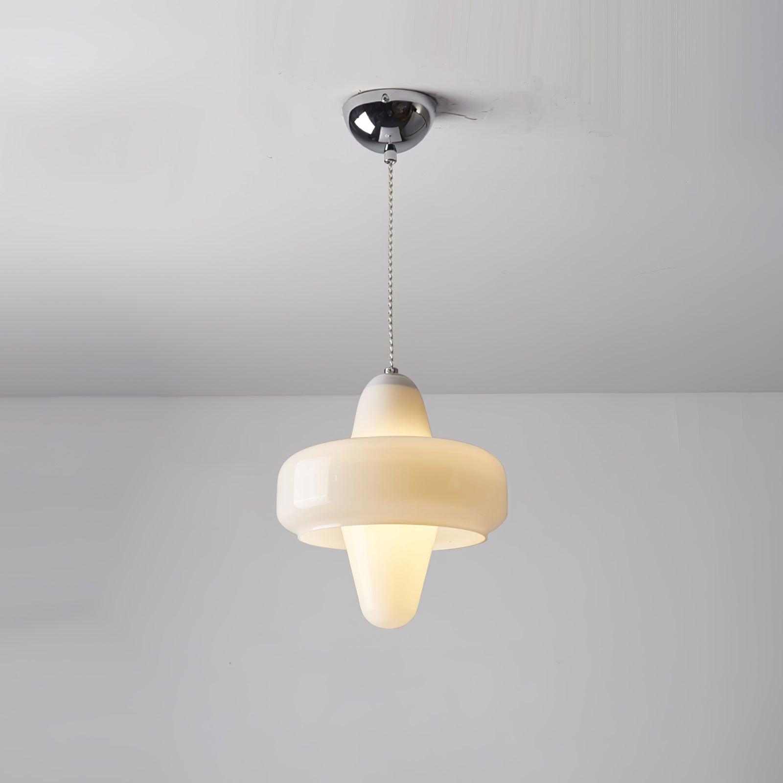 Modern Swan Glass Pendant Light with Ballerina Inspired Tutu Design and Chrome Finish