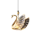 Modern Swan LED Pendant Light Zinc Alloy and Acrylic Hanging Lamp for Bedroom Dining Room