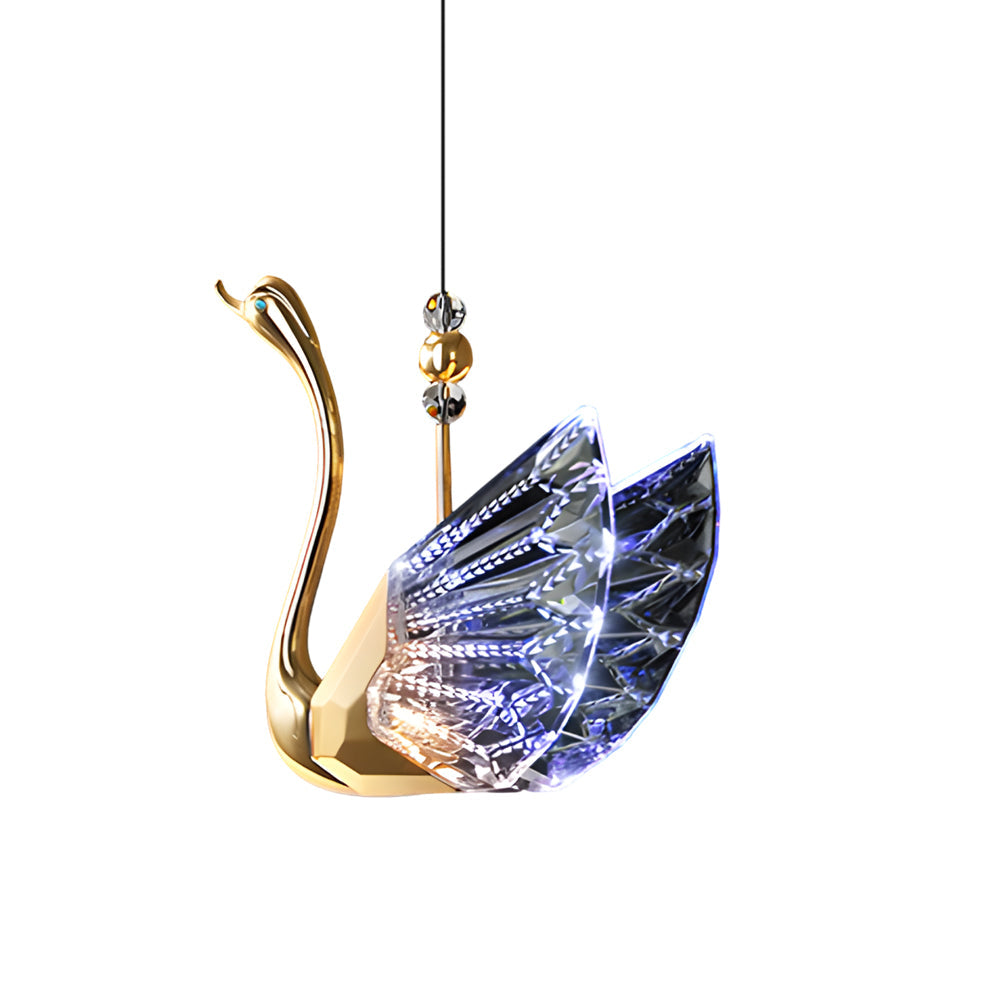 Modern Swan LED Pendant Light Zinc Alloy and Acrylic Hanging Lamp for Bedroom Dining Room