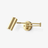 Modern Swing Arm LED Wall Sconce Adjustable Bedside Reading Lamp in Black or Gold