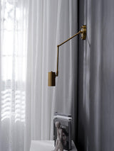 Modern Swing Arm LED Wall Sconce Adjustable Bedside Reading Lamp in Black or Gold