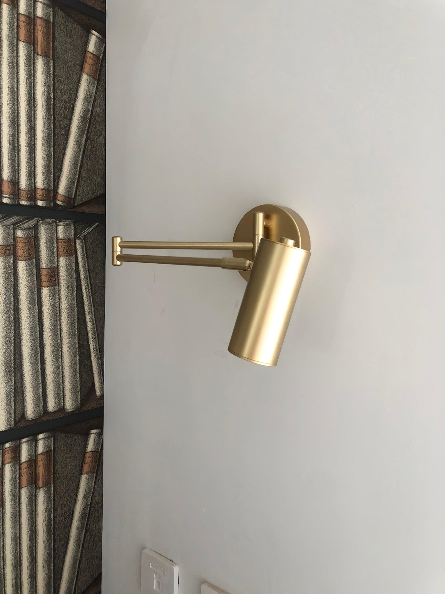Modern Swing Arm LED Wall Sconce Adjustable Bedside Reading Lamp in Black or Gold