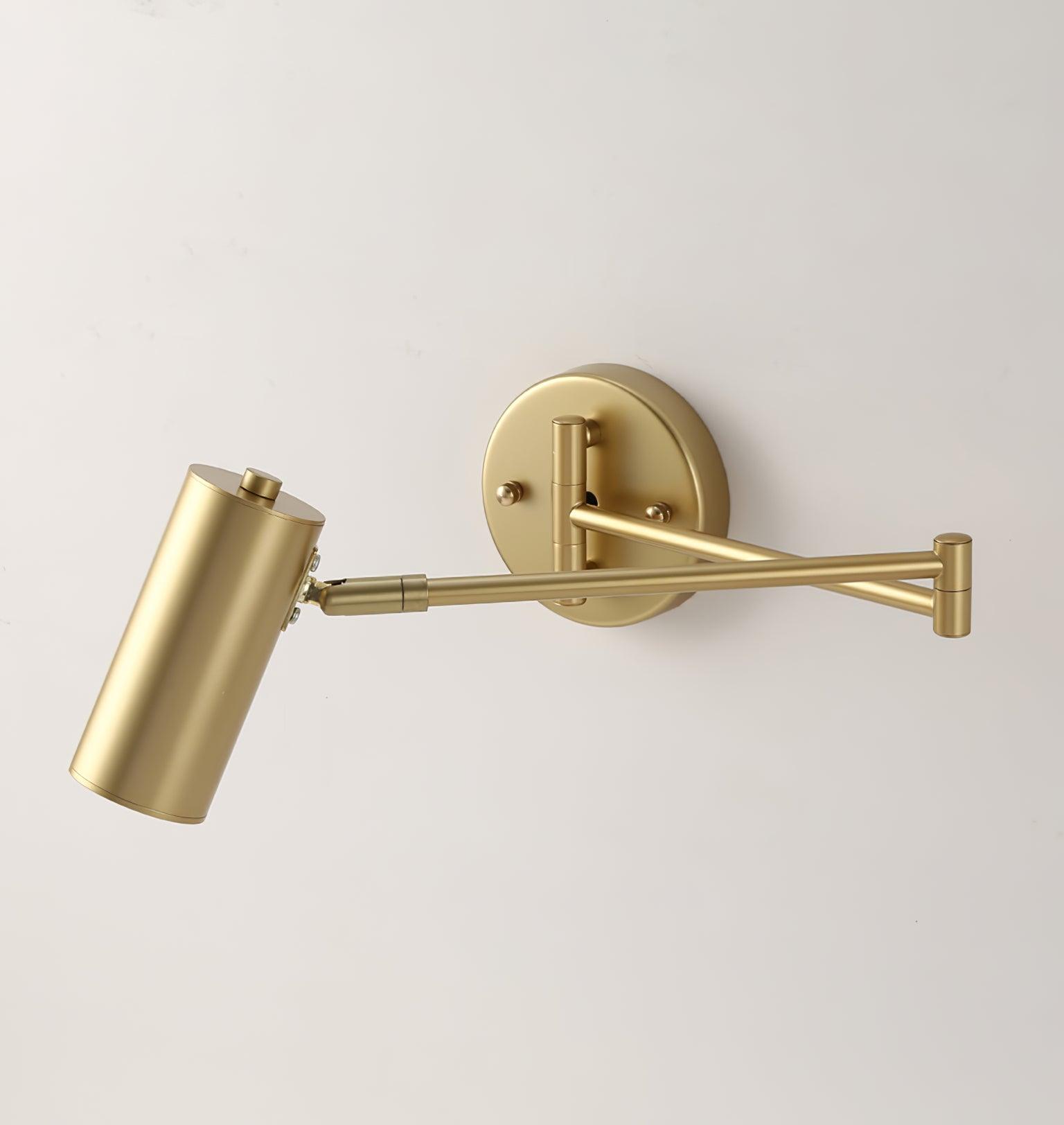 Modern Swing Arm LED Wall Sconce Adjustable Bedside Reading Lamp in Black or Gold
