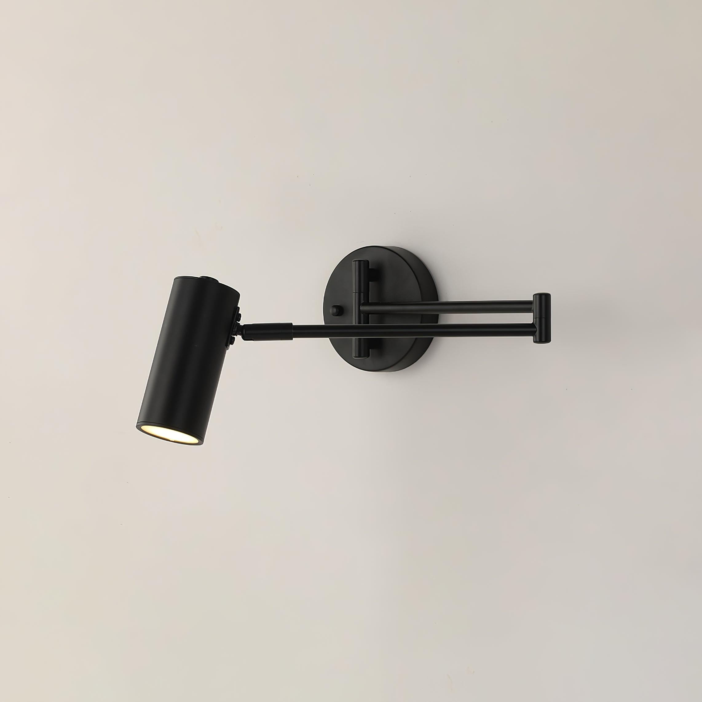 Modern Swing Arm LED Wall Sconce Adjustable Bedside Reading Lamp in Black or Gold