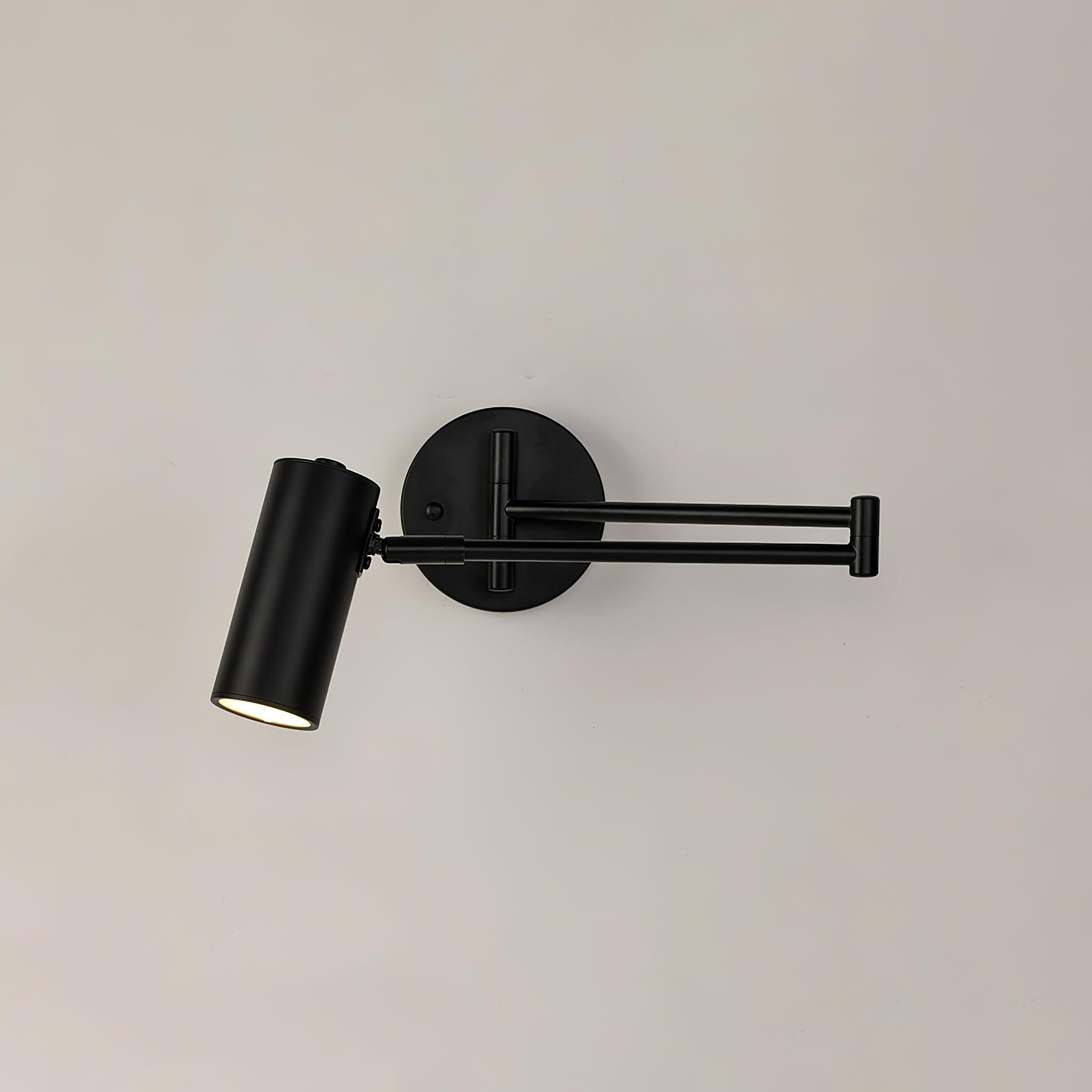 Modern Swing Arm LED Wall Sconce Adjustable Bedside Reading Lamp in Black or Gold