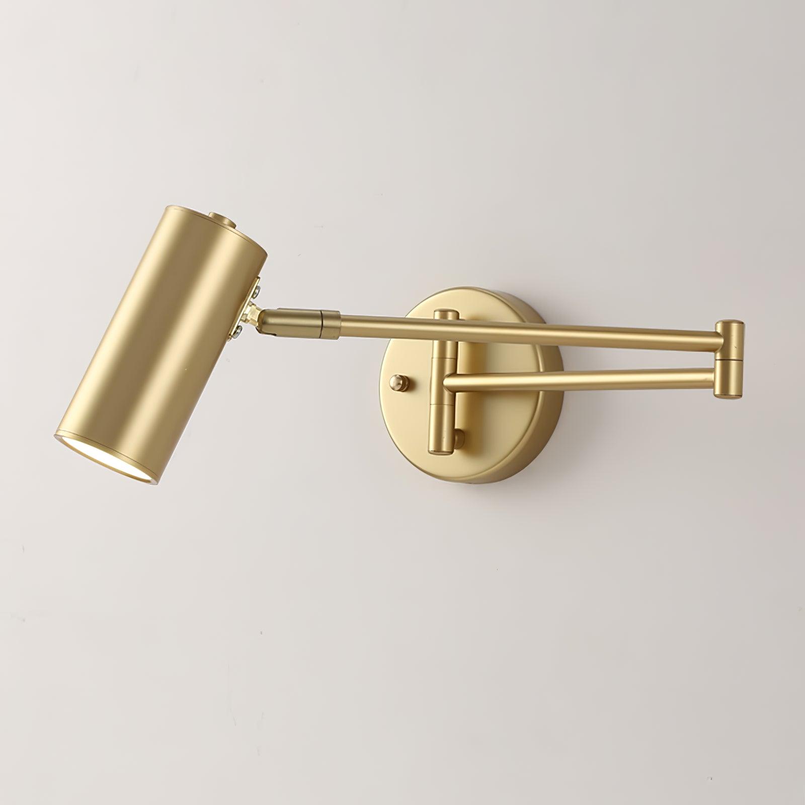 Modern Swing Arm LED Wall Sconce Adjustable Bedside Reading Lamp in Black or Gold