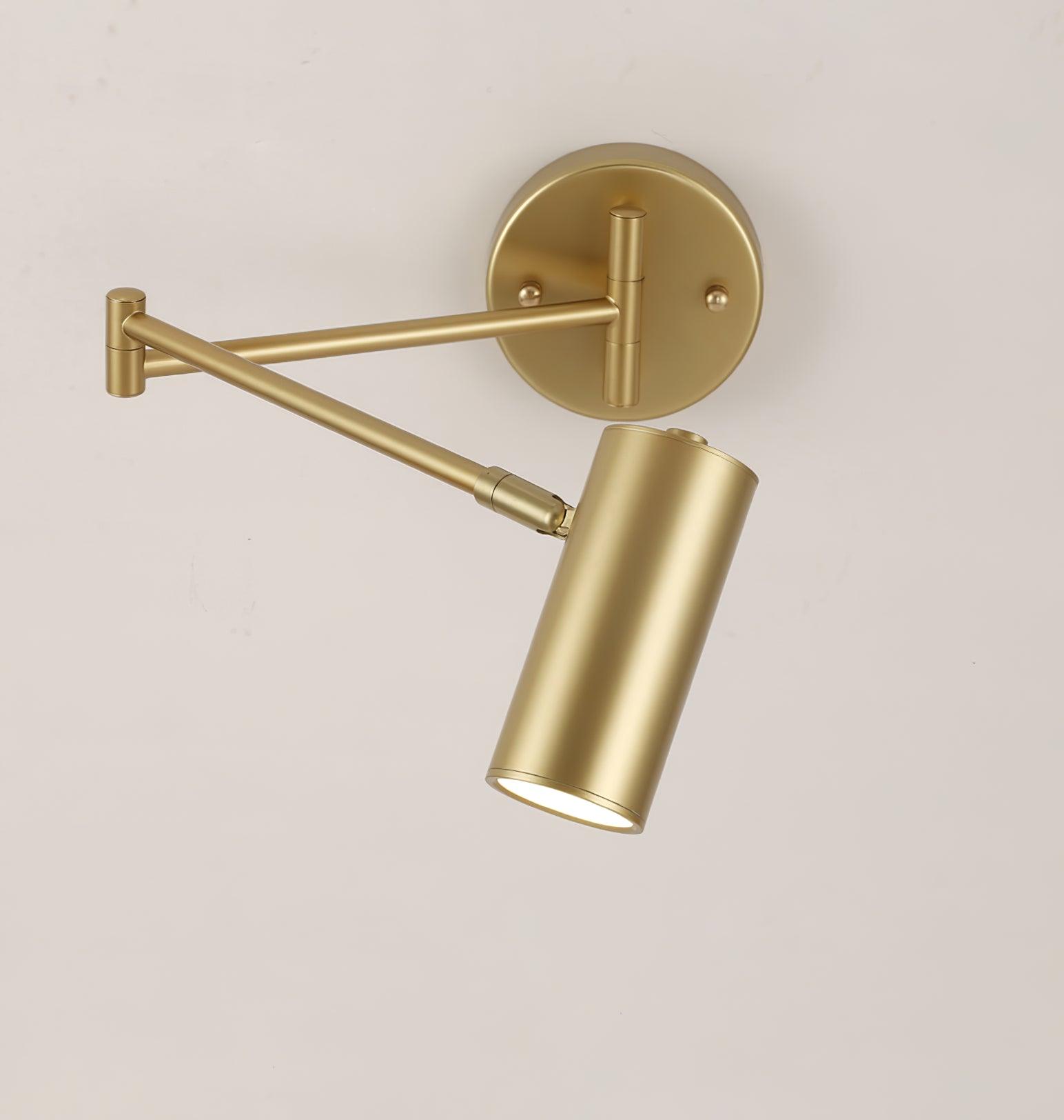 Modern Swing Arm LED Wall Sconce Adjustable Bedside Reading Lamp in Black or Gold