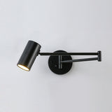 Modern Swing Arm LED Wall Sconce Adjustable Bedside Reading Lamp in Black or Gold