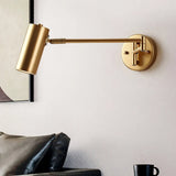 Modern Swing Arm LED Wall Sconce Adjustable Bedside Reading Lamp in Black or Gold