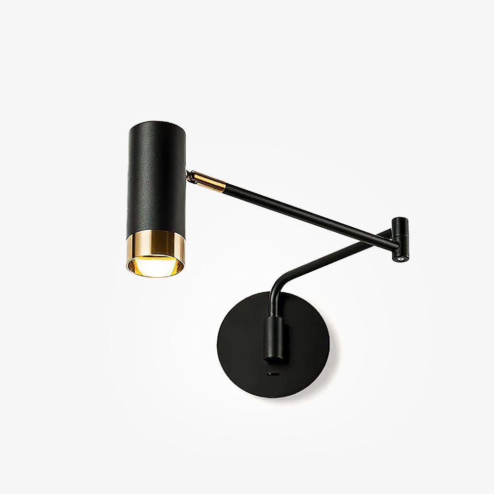 Modern Swing Arm Wall Sconce Adjustable Dual Arm Metal Wall Light Set of Two for Indoor Reading