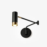 Modern Swing Arm Wall Sconce Adjustable Dual Arm Metal Wall Light Set of Two for Indoor Reading
