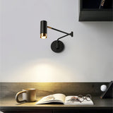 Modern Swing Arm Wall Sconce Adjustable Dual Arm Metal Wall Light Set of Two for Indoor Reading