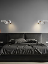 Modern Swing Arm Wall Sconce Adjustable Dual Arm Metal Wall Light Set of Two for Indoor Reading