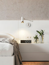 Modern Swing Arm Wall Sconce Adjustable Dual Arm Metal Wall Light Set of Two for Indoor Reading