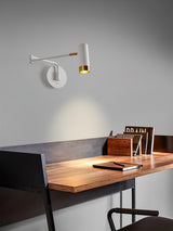 Modern Swing Arm Wall Sconce Adjustable Dual Arm Metal Wall Light Set of Two for Indoor Reading