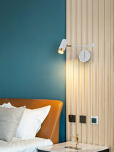 Modern Swing Arm Wall Sconce Adjustable Dual Arm Metal Wall Light Set of Two for Indoor Reading