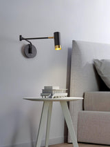 Modern Swing Arm Wall Sconce Adjustable Dual Arm Metal Wall Light Set of Two for Indoor Reading