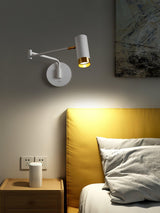Modern Swing Arm Wall Sconce Adjustable Dual Arm Metal Wall Light Set of Two for Indoor Reading