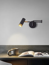 Modern Swing Arm Wall Sconce Adjustable Dual Arm Metal Wall Light Set of Two for Indoor Reading