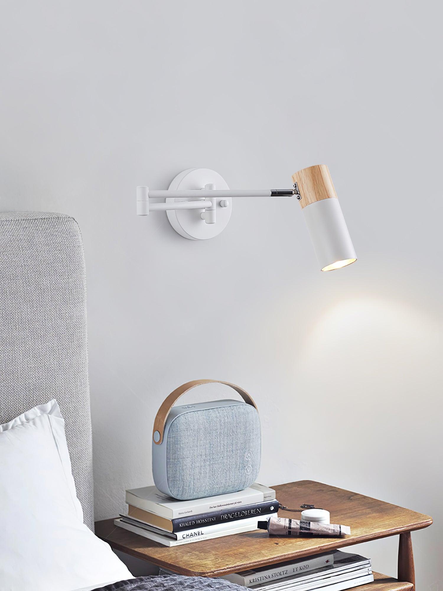 Modern Swing Arm Wall Sconce Adjustable Dual Arm Metal Wall Light Set of Two for Indoor Reading