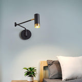 Modern Swing Arm Wall Sconce Adjustable Dual Arm Metal Wall Light Set of Two for Indoor Reading