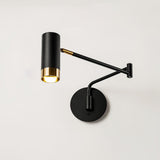 Modern Swing Arm Wall Sconce Adjustable Dual Arm Metal Wall Light Set of Two for Indoor Reading