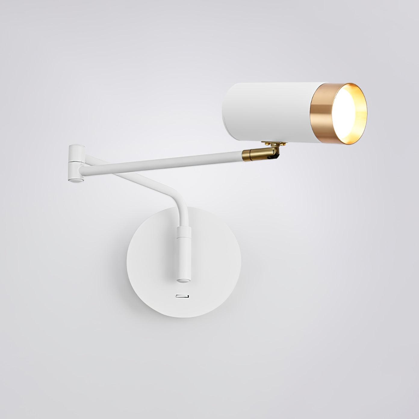 Modern Swing Arm Wall Sconce Adjustable Dual Arm Metal Wall Light Set of Two for Indoor Reading