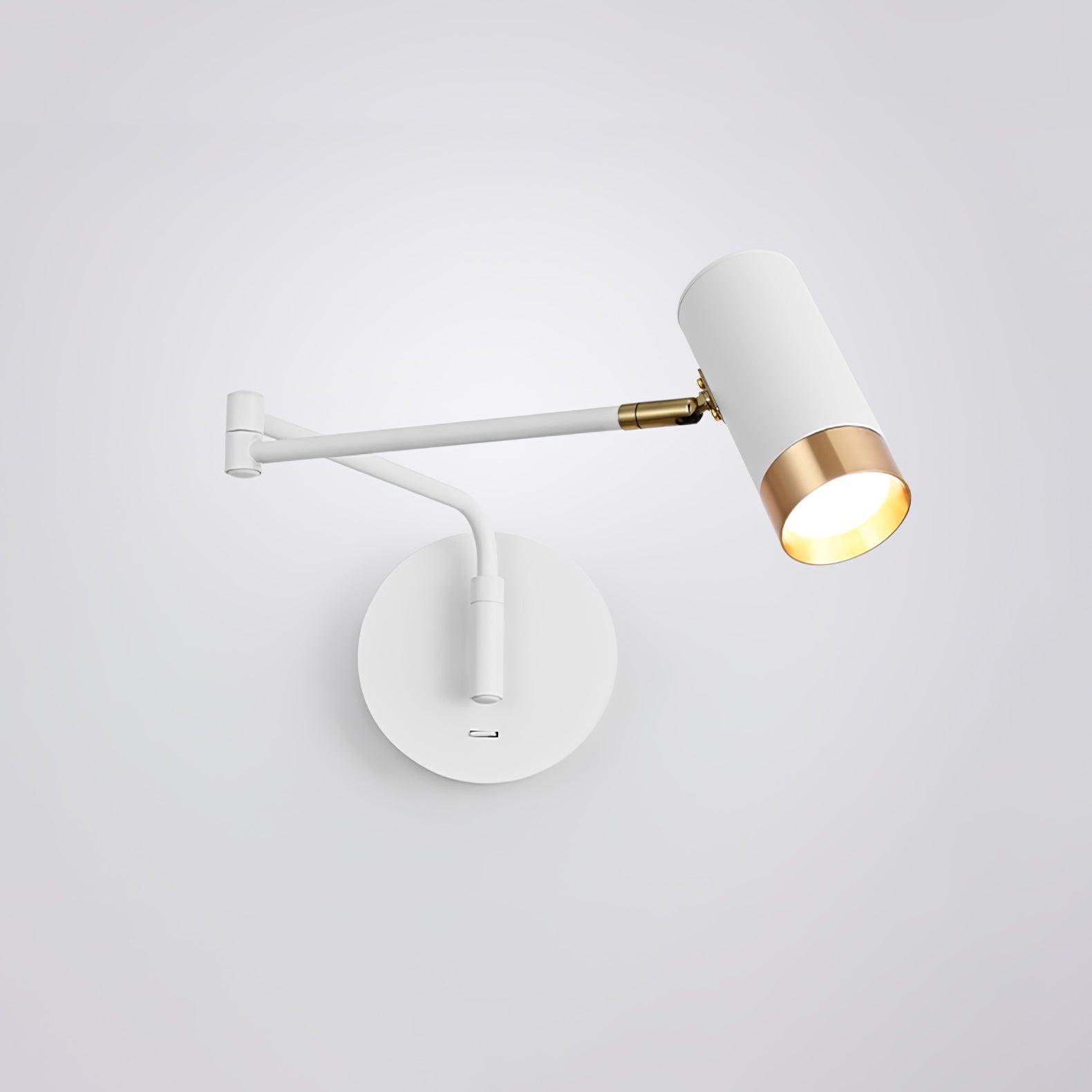 Modern Swing Arm Wall Sconce Adjustable Dual Arm Metal Wall Light Set of Two for Indoor Reading