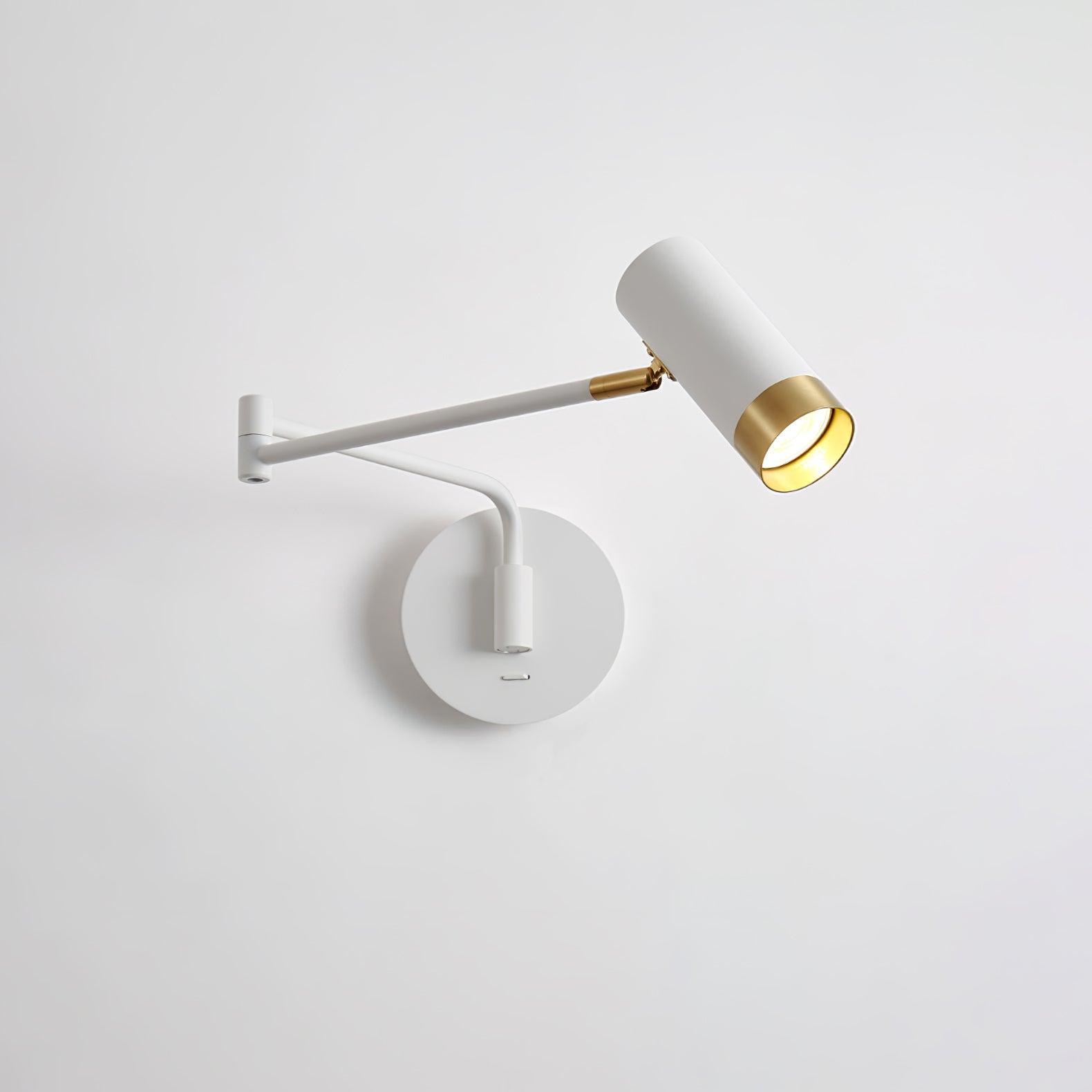 Modern Swing Arm Wall Sconce Adjustable Dual Arm Metal Wall Light Set of Two for Indoor Reading