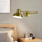 Modern Swing Arm Wall Sconce Reading Light with Adjustable Metal Shade for Bedroom