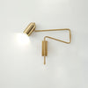 Modern Swing Arm Wall Sconce Reading Light with Adjustable Metal Shade for Bedroom