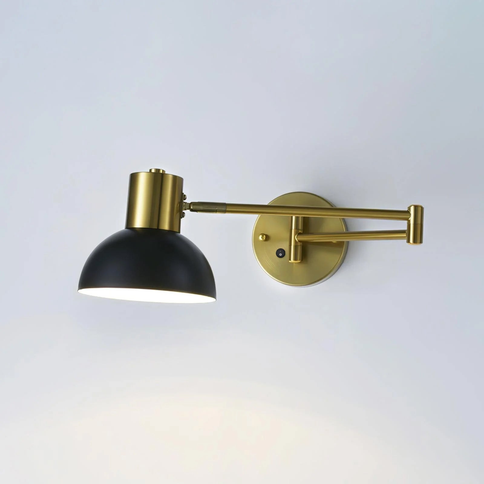 Modern Swing Arm Wall Sconce Reading Light with Adjustable Metal Shade for Bedroom