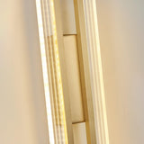 Modern Symmetrical Brass Linear LED Wall Sconce with Clear Acrylic Tubes Set of 2