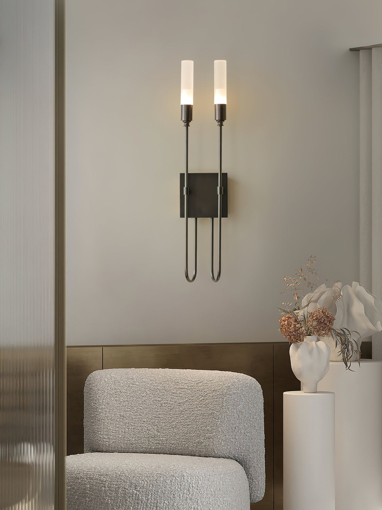 Modern Symmetrical Double Arrow Wall Sconce Minimalist Indoor Metal Light Fixture