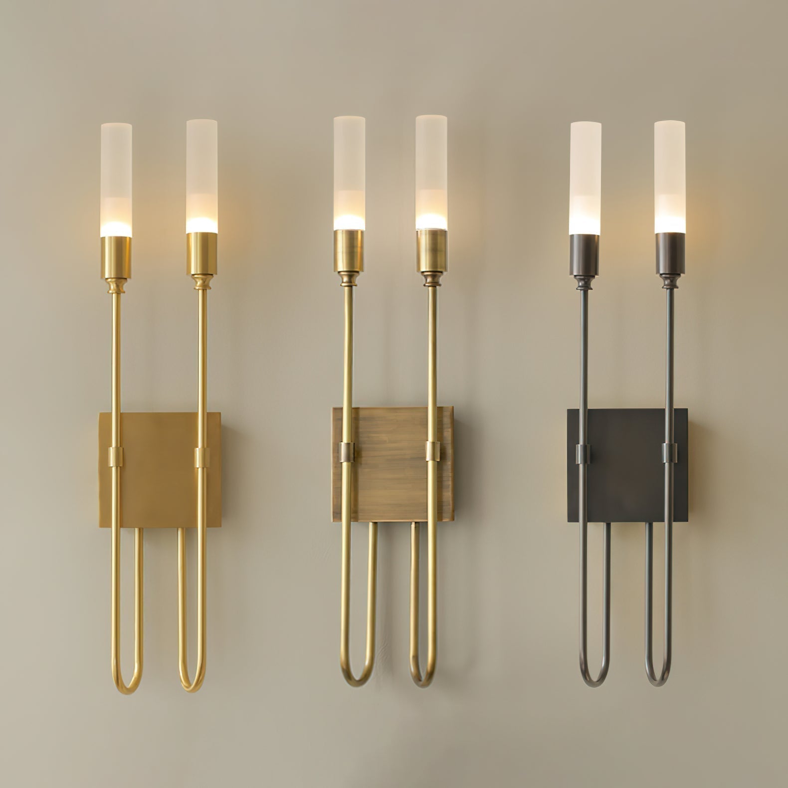 Modern Symmetrical Double Arrow Wall Sconce Minimalist Indoor Metal Light Fixture