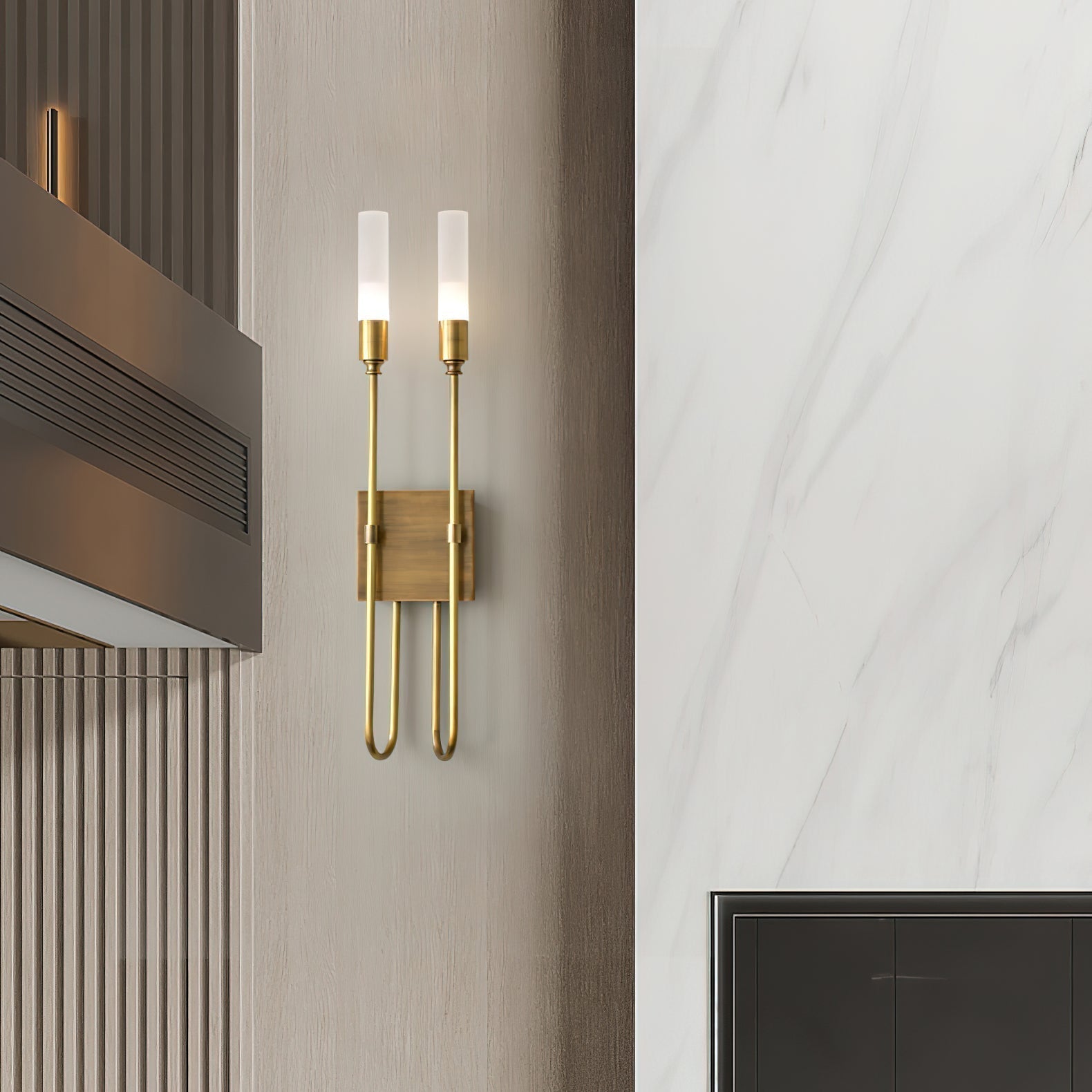 Modern Symmetrical Double Arrow Wall Sconce Minimalist Indoor Metal Light Fixture
