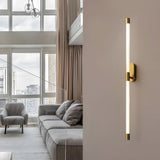 Modern Tall Acrylic Tube LED Wall Sconce with Copper Base for Living Room and Hallway
