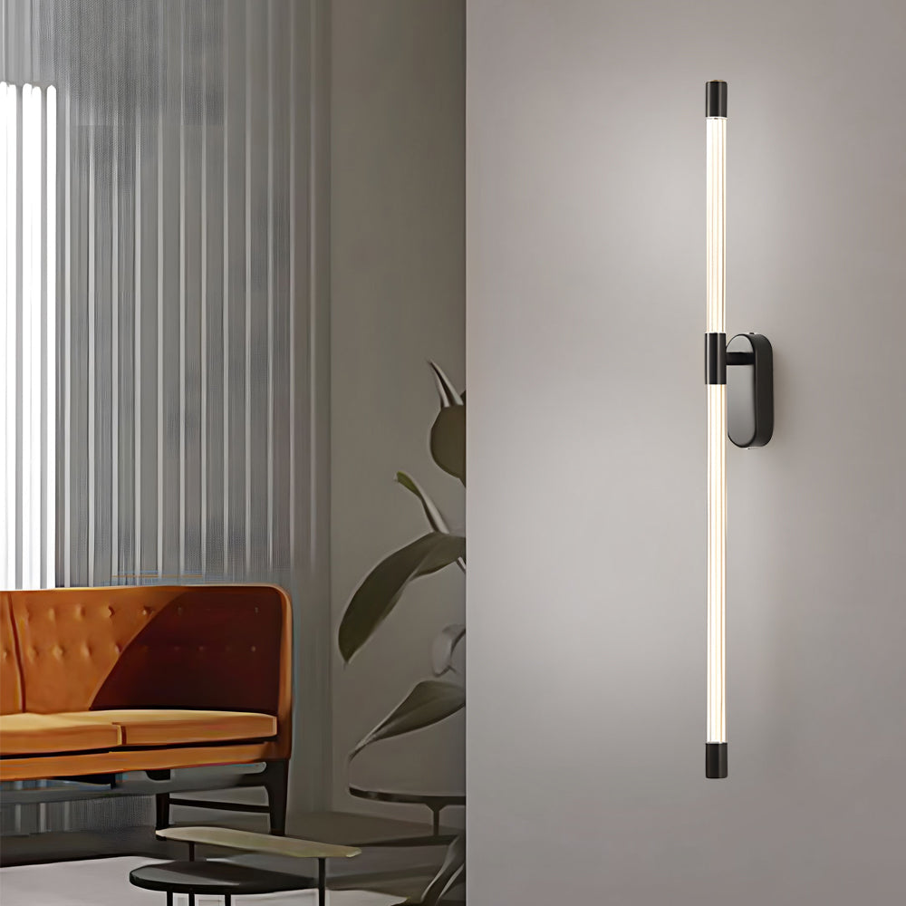 Modern Tall Acrylic Tube LED Wall Sconce with Copper Base for Living Room and Hallway